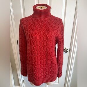 Circolo 1901 Cable Knit Red Turtleneck Sweater